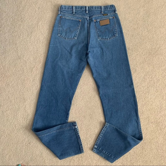 Vintage Wrangler Cowboy Cut Rigid Long Jeans Made in USA / 33 X 36 - Picture 4 of 12